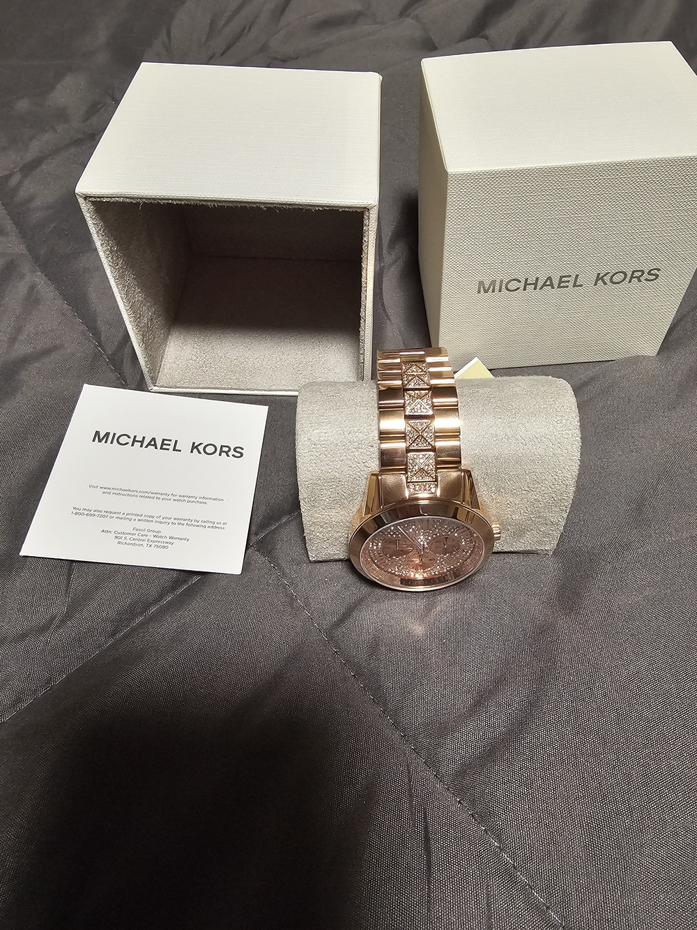 Michael Kors Rose Gold Crystal Accent Bracelet Watch